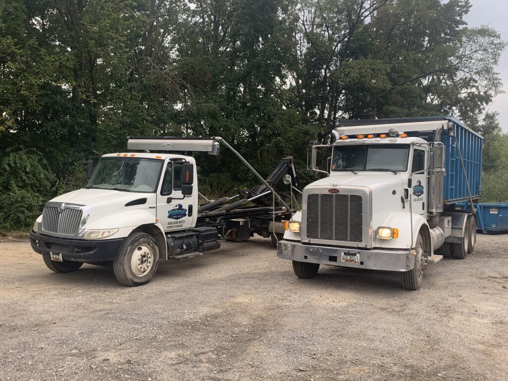 Some of our dumpster rental trucks