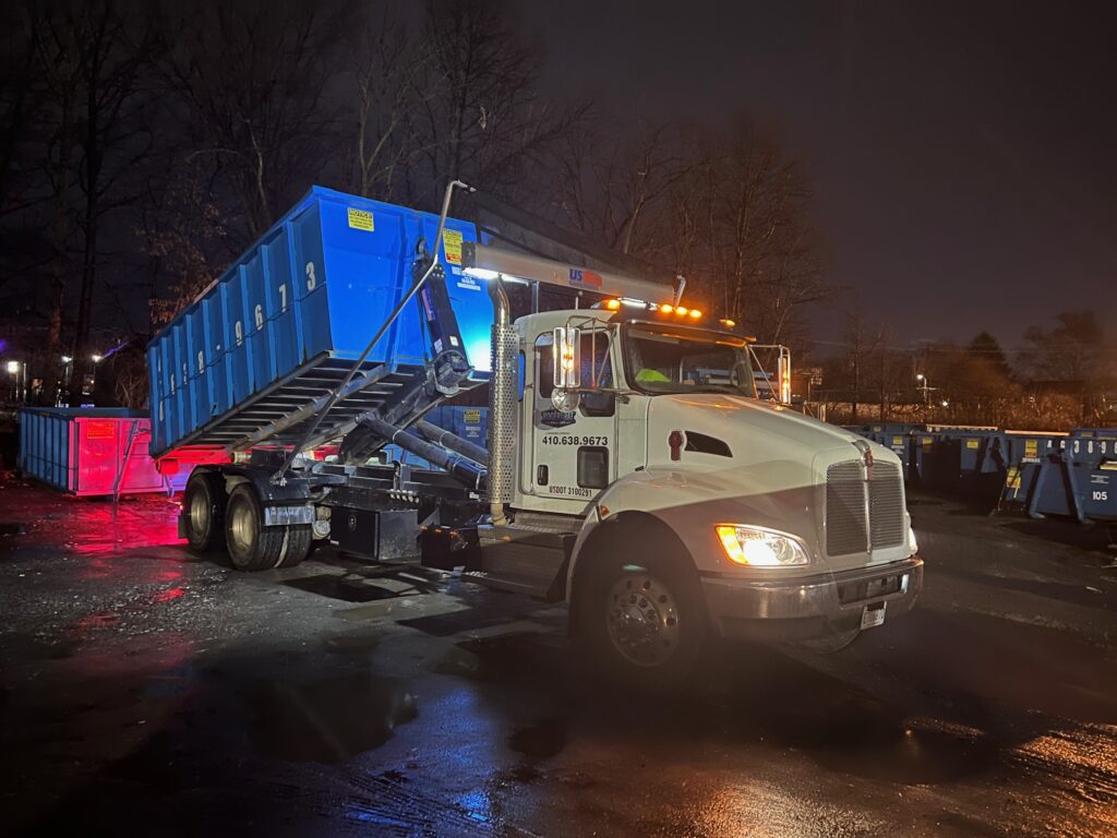 Dumpster Delivery at night